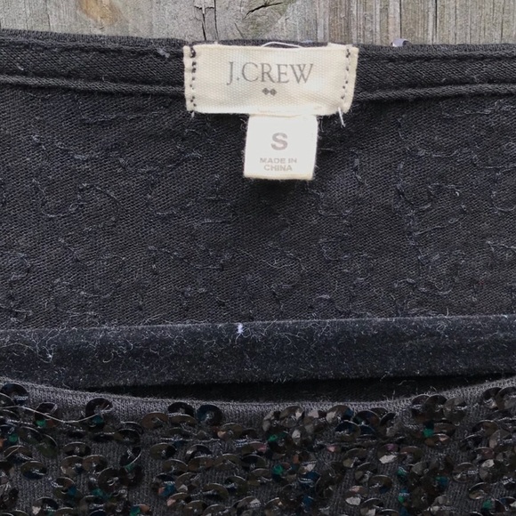 J. Crew Factory Black Sequin Blouse Shirt Small - Picture 6 of 6